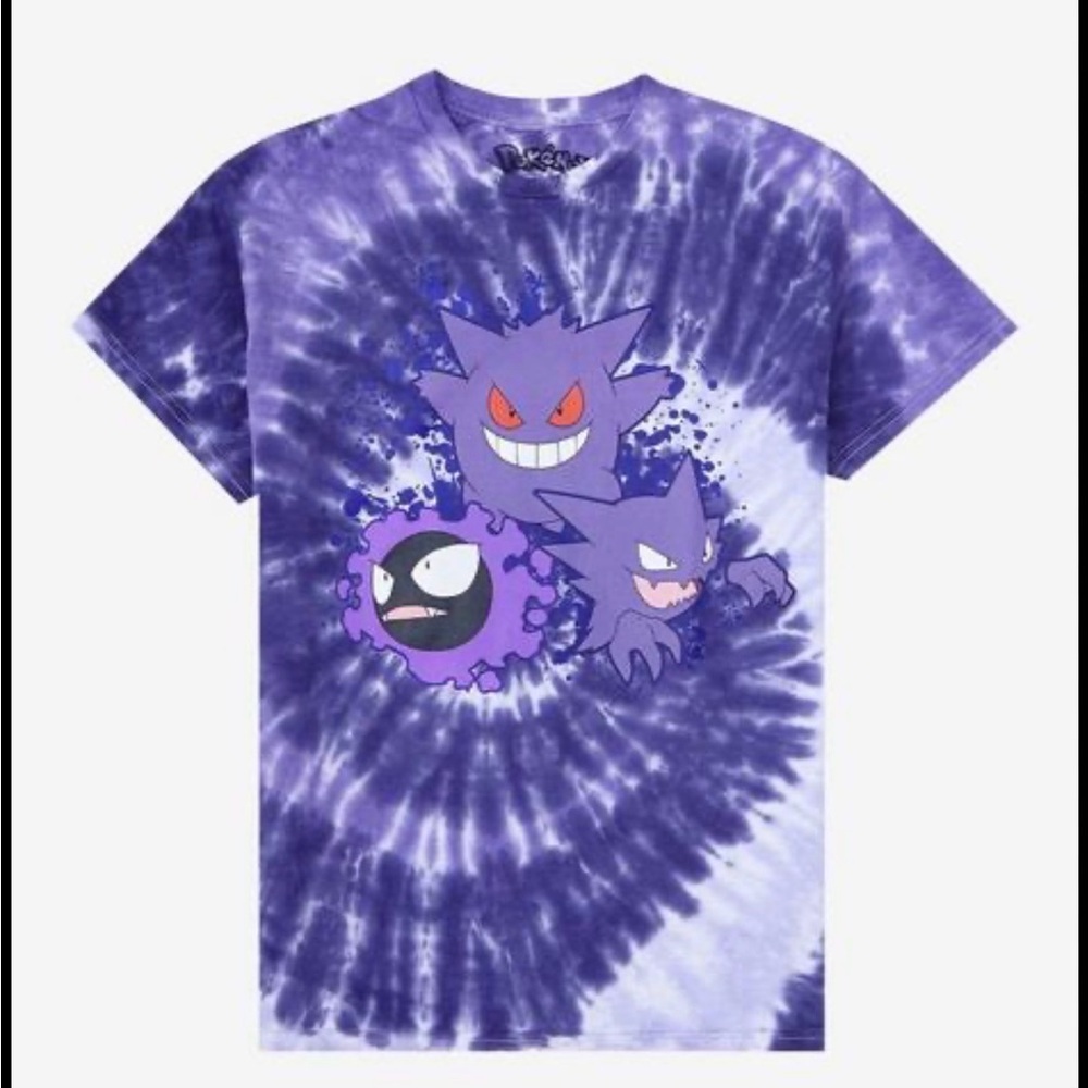 Pokémon Gastly Evolution Purple Tie-Dye Men’s Shirt Size Medium